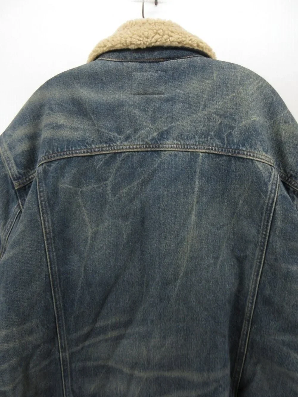 Polo Ralph Lauren Jacket 2XB Big Trucker Sherpa Lined USA Flag Denim